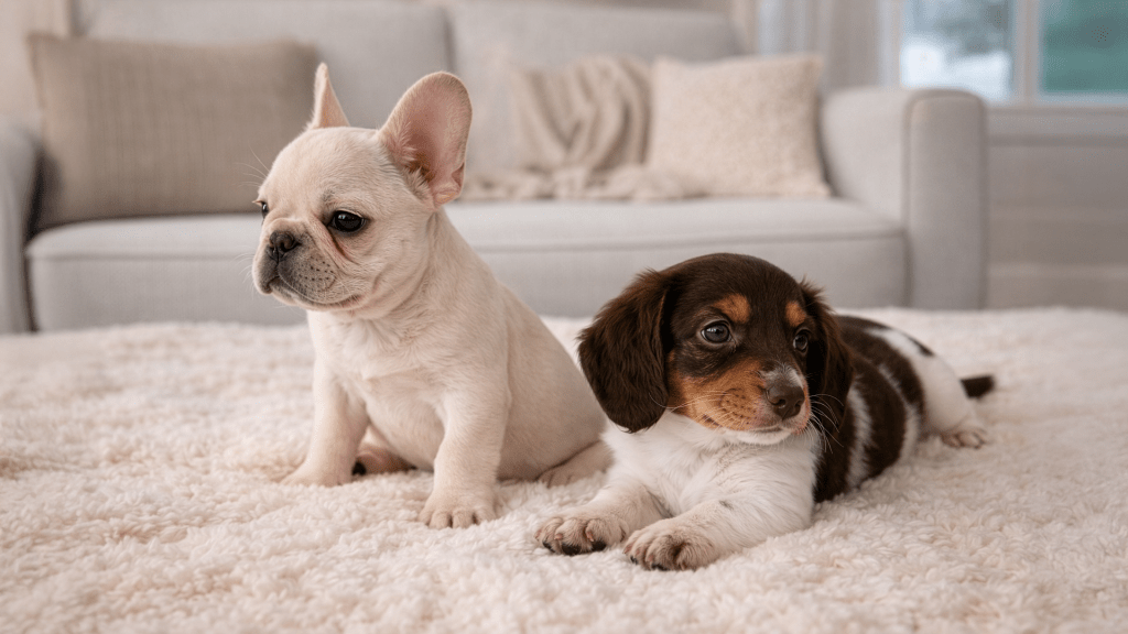 Available purebred French Bulldog and Longhaired Dachshund puppies from a reputable solo breeder located just an hour from Albany.