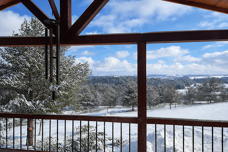 Winter view of the Mohawk Valley from Zook’s Frenchies & Doxies in Fort Plain, NY—the site for all in-person puppy visits.